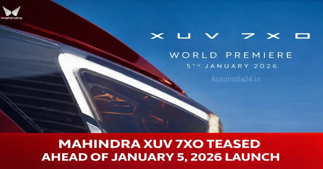 Mahindra XUV 7XO Teased Ahead of January 5, 2026 Launch: Features & Powertrains