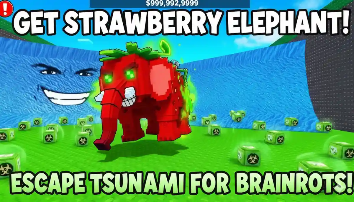 Get Strawberry Elephant in Escape Tsunami For Brainrots