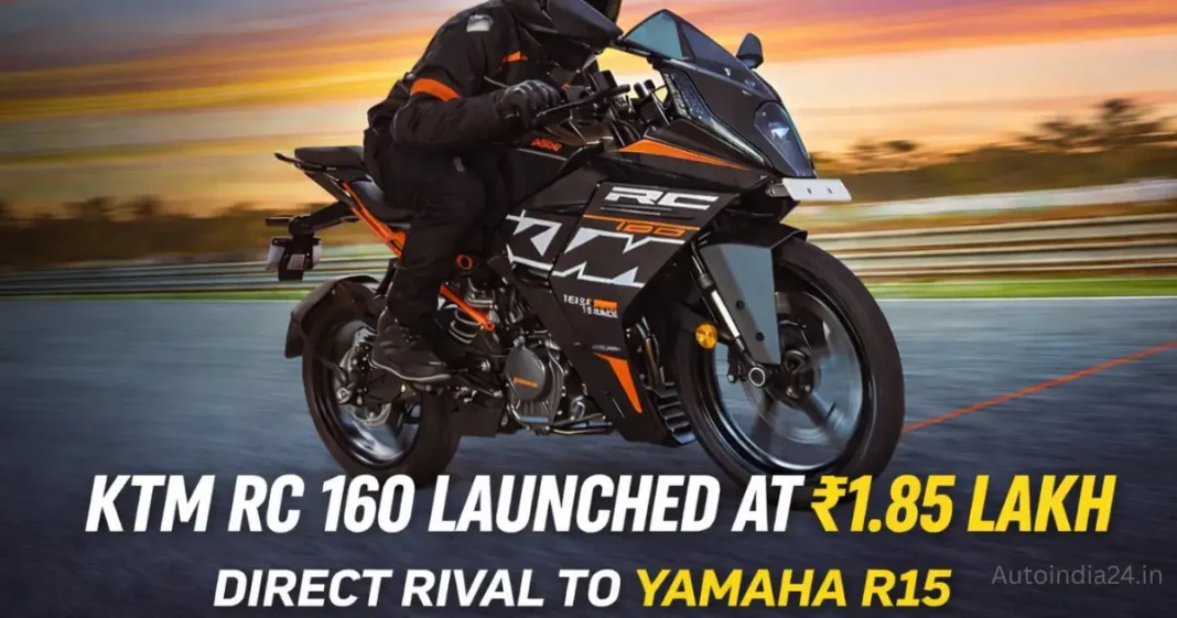 KTM RC 160 Launched in India at ₹1.85 Lakh, Direct Rival to Yamaha R15